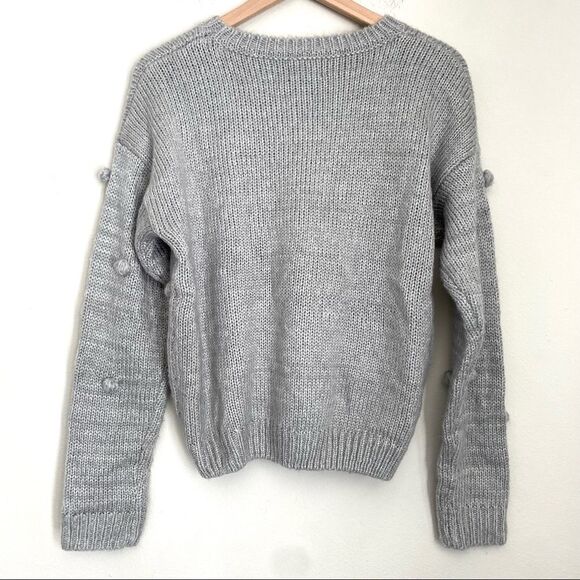 LUMIERE grey pom knit sweater - Picture 5 of 5